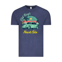 Vintage Denim Vintage Funny Beetle Bug Distressed Classic Cars Old Bugs Never Die Vintage Tee - artisFamous
