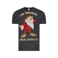 Vintage Black snow white i'm grumpy deal with it portrait t shirt Vintage Tee - artisFamous