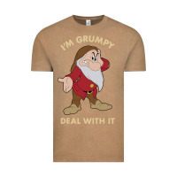 Vintage Coffee snow white i'm grumpy deal with it portrait t shirt Vintage Tee - artisFamous