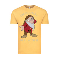 Vintage Mustard snow white i'm grumpy deal with it portrait t shirt Vintage Tee - artisFamous