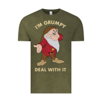 Vintage Olive snow white i'm grumpy deal with it portrait t shirt Vintage Tee - artisFamous