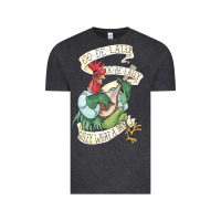 Vintage Black alan a dale rooster  oo de lally golly what a day tattoo watercolor pa Vintage Tee - artisFamous