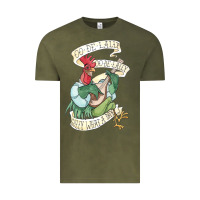 Vintage Olive alan a dale rooster  oo de lally golly what a day tattoo watercolor pa Vintage Tee - artisFamous