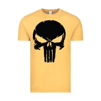 Vintage Mustard the punisher skull black Vintage Tee - artisFamous