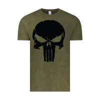Vintage Olive the punisher skull black Vintage Tee - artisFamous