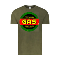 Vintage Olive GARAGE CAR GASOLINE Vintage Tee - artisFamous