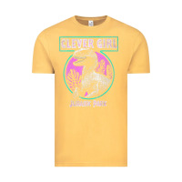 Vintage Mustard distressed teal raptor clever girl t shirt Vintage Tee - artisFamous