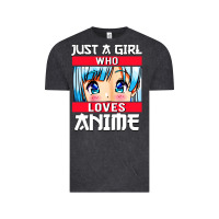 Vintage Black just a girl who loves anime japanese cute Vintage Tee - artisFamous