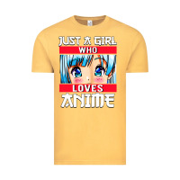 Vintage Mustard just a girl who loves anime japanese cute Vintage Tee - artisFamous