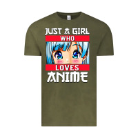 Vintage Olive just a girl who loves anime japanese cute Vintage Tee - artisFamous