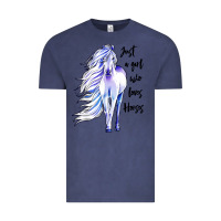 Vintage Denim just a girl who loves horses Vintage Tee - artisFamous