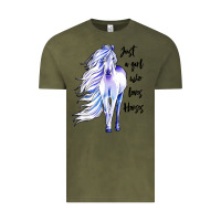 Vintage Olive just a girl who loves horses Vintage Tee - artisFamous