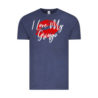 Vintage Denim kiss lips i love my gringo wife girlfriend premium Vintage Tee - artisFamous