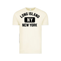 Long Island Ny Gym Style Distressed Amber Print Vintage Tee | Teevron