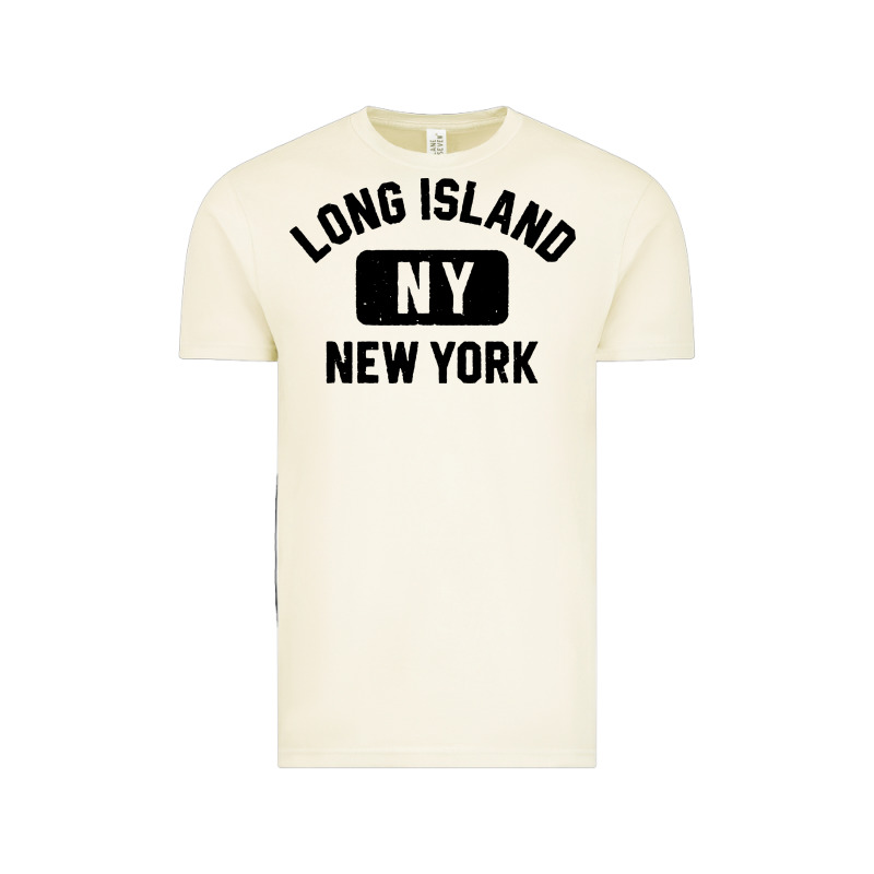Long Island Ny Gym Style Distressed Amber Print Vintage Tee by artisFamous | Teevron