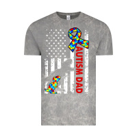 Cloud Rock mens distressed dinosaur autism dad usa flag Vintage Tee - artisFamous