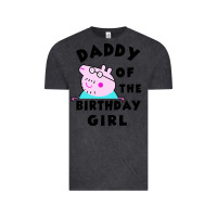 Vintage Black mens peppa pig daddy of the birthday Vintage Tee - artisFamous