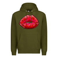 Army Green kiss Premium Hoodie - RanaPortraitStore