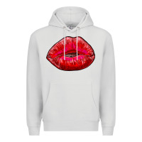 Dove Grey kiss Premium Hoodie - RanaPortraitStore