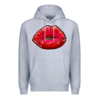 Heather Grey kiss Premium Hoodie - RanaPortraitStore