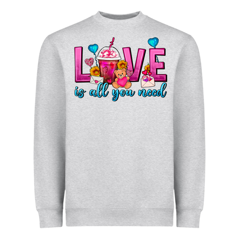 Love Is All You Need Valentines Day Frappe Coffee Heavyweight Sweatshirt by FaDigitalArtStudio | Teevron