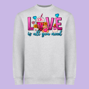 Love Is All You Need Valentines Day Frappe Coffee Heavyweight Sweatshirt Designed By Fadigitalartstudio