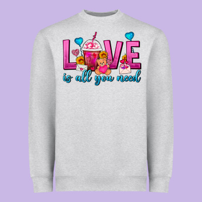 Love Is All You Need Valentines Day Frappe Coffee Heavyweight Sweatshirt Designed By Fadigitalartstudio