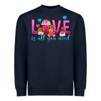 Navy Love Is All You Need Valentines Day Frappe Coffee Heavyweight Sweatshirt - FaDigitalArtStudio