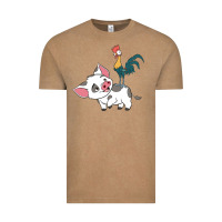 Vintage Coffee hei hei rooster and pig funny cartoon Vintage Tee - artisFamous