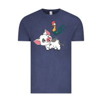 Vintage Denim hei hei rooster and pig funny cartoon Vintage Tee - artisFamous