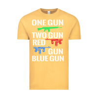 Vintage Mustard one gun two gun red gun blue gun Vintage Tee - artisFamous