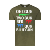 Vintage Olive one gun two gun red gun blue gun Vintage Tee - artisFamous