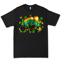 Black St. Patrick's afro gnomies with rainbow Premium Tee - BundleAndBundleShop