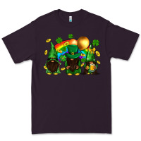 Plum St. Patrick's afro gnomies with rainbow Premium Tee - BundleAndBundleShop