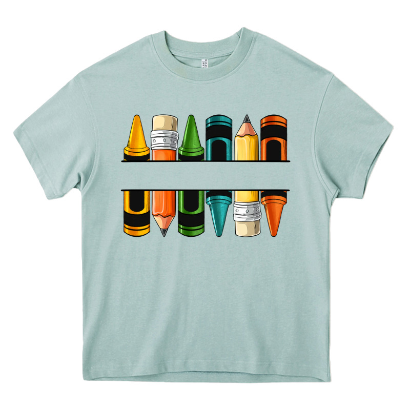 Custom Crayons With Pencil Heavy Core Tee by NancyCooperArtShop | Teevron