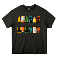 Asphalt custom crayons with pencil Heavy Core Tee - NancyCooperArtShop