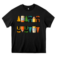 Black custom crayons with pencil Heavy Core Tee - NancyCooperArtShop