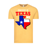 Vintage Mustard state of texas somebody loves me Vintage Tee - artisFamous