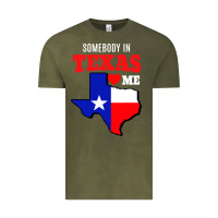Vintage Olive state of texas somebody loves me Vintage Tee - artisFamous