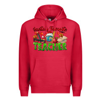 Cardinal Santa's Favorite Teacher Premium Hoodie - FaDigitalArtStudio