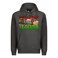 Charcoal Heather Santa's Favorite Teacher Premium Hoodie - FaDigitalArtStudio