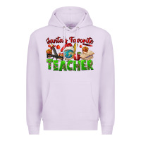 Lilac Santa's Favorite Teacher Premium Hoodie - FaDigitalArtStudio