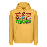 Mustard Santa's Favorite Teacher Premium Hoodie - FaDigitalArtStudio
