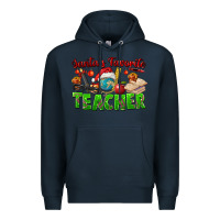 Navy Santa's Favorite Teacher Premium Hoodie - FaDigitalArtStudio