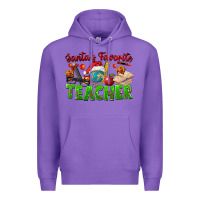 Purple Santa's Favorite Teacher Premium Hoodie - FaDigitalArtStudio