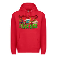 Red Santa's Favorite Teacher Premium Hoodie - FaDigitalArtStudio