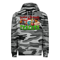 Slate Camo Santa's Favorite Teacher Premium Hoodie - FaDigitalArtStudio