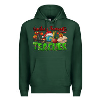 Sports Green Santa's Favorite Teacher Premium Hoodie - FaDigitalArtStudio