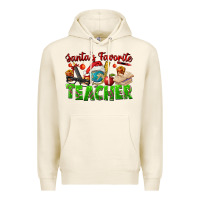 Tofu Santa's Favorite Teacher Premium Hoodie - FaDigitalArtStudio