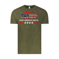 Vintage Olive donald trump 2024 take america back election Vintage Tee - artisFamous